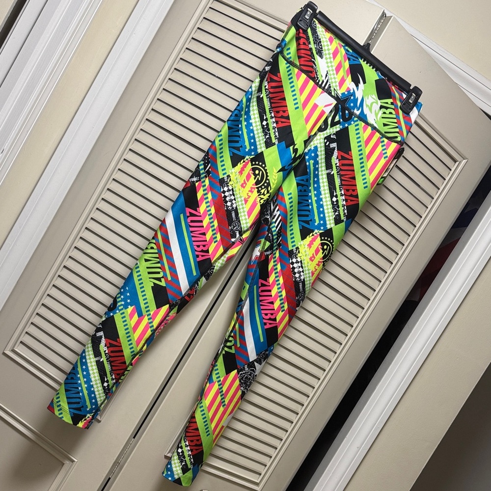 Zumba Fitness Neon Striped Leggings